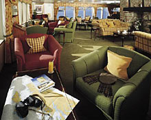 Inside the ship's lounge.