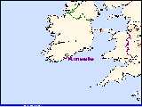 Map of Kinsale at scale 1:4,000,000