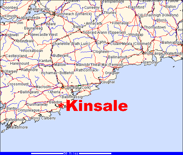 Kinsale map. Scale 1:1,000,000