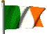 The Flaf of the Irish Republic - a gift from the French Republic in the 1800's.  The Green represents Nationalism,  the Orange represents  Unionism and white for Peace for and between all.