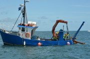 AUD's stockless anchor on deck.