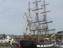 Stern view of T.S. "Jeanie Johnston" at pier head, Kinsale.