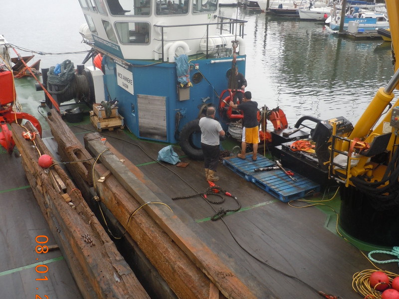 Timbers recovered from PEGU wreck.