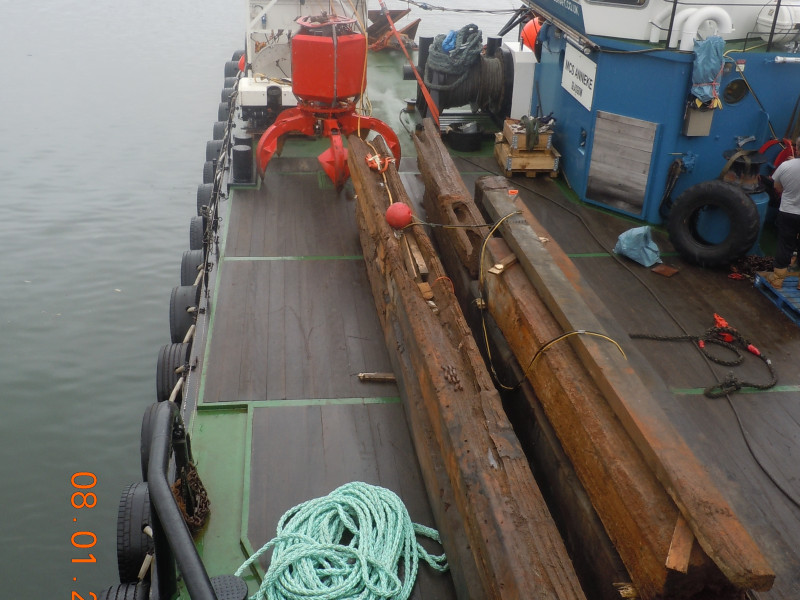 Raised timbers on MCS Anneke. 